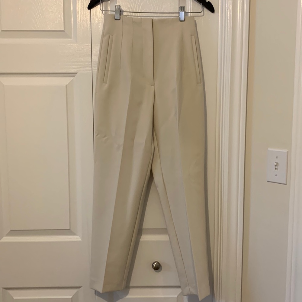 Zara High Waisted Pant in Cream